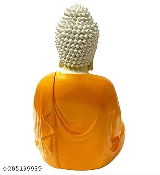 Dopin Premium Rare Handcrafted Polymarble Meditation/Dhyan Lord Figurine/Idol | Decorative/Fengshui/Showpiece (Orange, 5.5-inch) Pack of 1 (Orange)