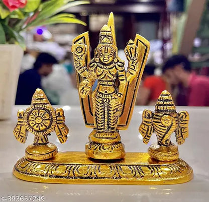 Tirupati Balaji Shankh Chakra Namah Car Dashboard,Office,Religious idol Decorative Showpiece