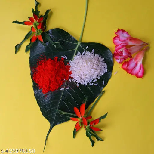 Periapt Floral Design Rakhi Set Of 1 With Pooja Coin, Roli Chawal & Greeting Card