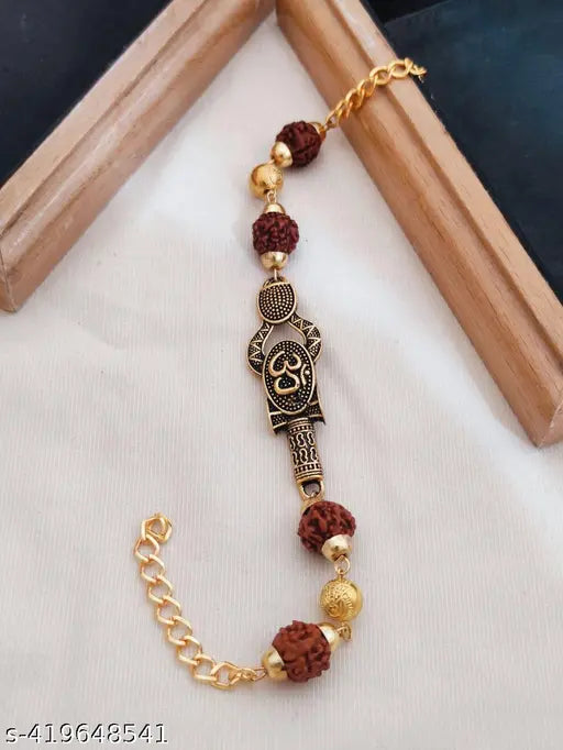 Divine Products Fancy Rudrax And Gold Rakhdi