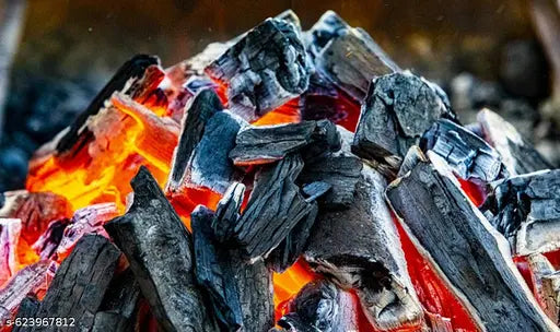 Natural Wood Charcoal (1kg) Angeethi Wood Charcoal Barbeque Wood Logs Koyla (Use in Odor Remover for Home, Kitchen & Garden)