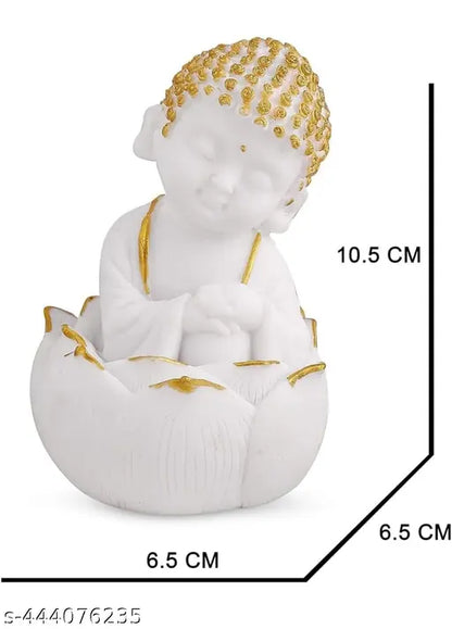 Cute Buddha Figurines Set of 2 Marble Living Room/Bedroom/Home/Office House/Desk & Car Dashboard Antique Idol, Art, Decoration, Showpiece