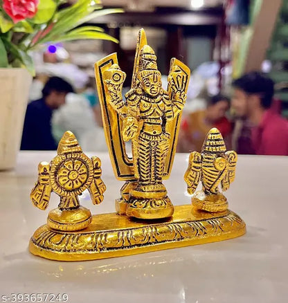 Tirupati Balaji Shankh Chakra Namah Car Dashboard,Office,Religious idol Decorative Showpiece
