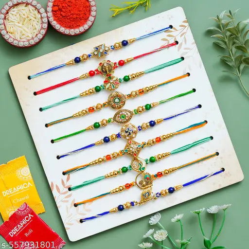 Dreamica Pack Of 10 Designer Rakhi for Brother | Best Rakhi Set For brother | Best Rakhi Set