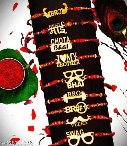 STYLISH 9 RAKHI COMBO