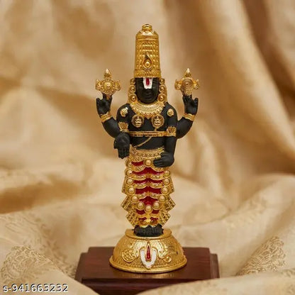 SP Handicrafts Lord Tirupati Balaji Idol for Home Decor - Gold Plated Venkateswara Swamy Statue (6 Inch)