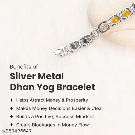 Dhan Yog Bracelet for Prosperity & Positive Energy | Premium Metal Link Crystal Bracelet