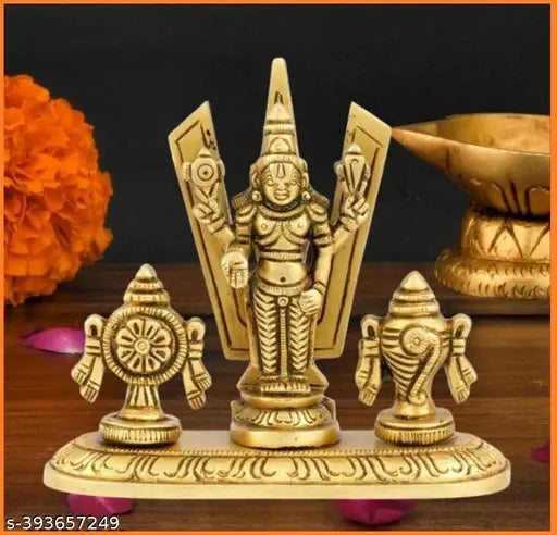Tirupati Balaji Shankh Chakra Namah Car Dashboard,Office,Religious idol Decorative Showpiece