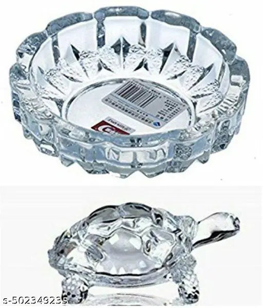 Crystal Tortoise KACHHUA with Plate for Career and Good Luck Best for Vastu Home Decor and Gifting Purposes Showpiece