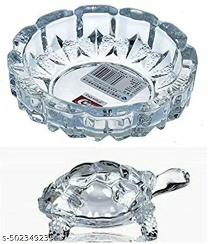 Crystal Tortoise KACHHUA with Plate for Career and Good Luck Best for Vastu Home Decor and Gifting Purposes Showpiece