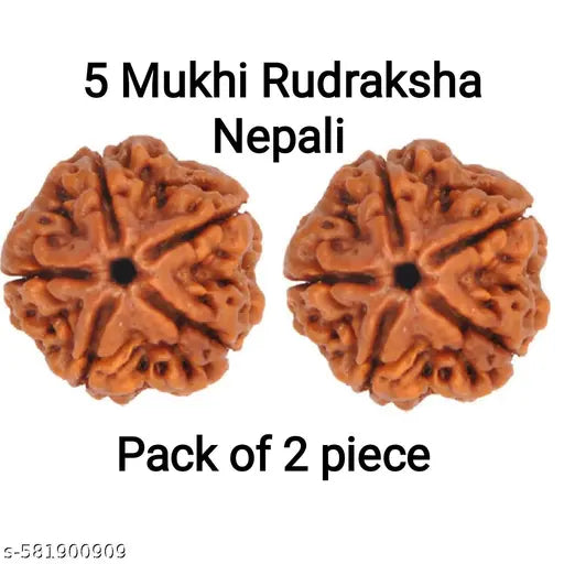 100% Original Nepali Five Faced | 5 Faced | 5 Mukhi Rudraksha | Paanch Mukhi Rudraksha | puja articles used as locket, pendant, mala Pack of 2