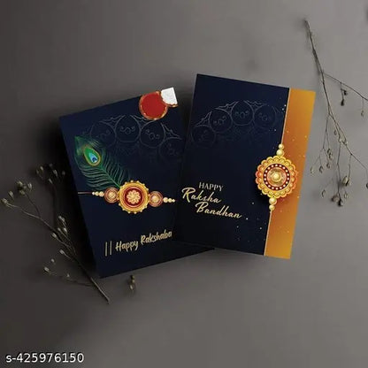 Periapt Floral Design Rakhi Set Of 1 With Pooja Coin, Roli Chawal & Greeting Card