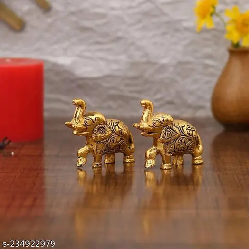 One pair of Elephant Showpiece and home decoration,for temple and office purpose gift and worship