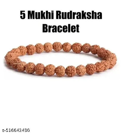 Natural 5 Mukhi Rudraksha Bracelet Five Mukhi Rudraksha for Men and Women